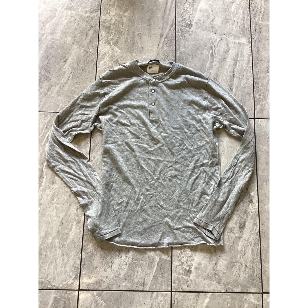 AG Adriano Goldschmied NWOT Shirt Mens Small Gray Soli Henley Long Sleeve